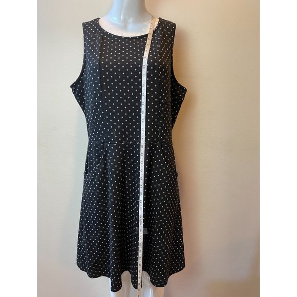Maurices Womens Sheath Dress Polka Dots Pockets Front Round Neck Black White XL - Picture 4 of 9